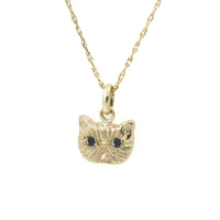 BLACK DIAMOND PONYO SUPREME PERSIAN CAT PENDANT - 14K GOLD