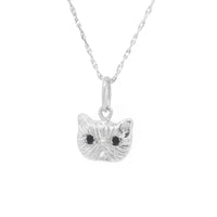 BLACK DIAMOND PONYO SUPREME PERSIAN CAT PENDANT - SILVER