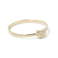 Diamond Petite Persian Cat Ring 14k Yellow Gold