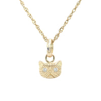 DIAMOND PETITE PERSIAN CAT PENDANT - 14K GOLD