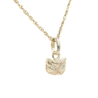 Diamond Petite Persian Cat Pendant 14k Yellow Gold