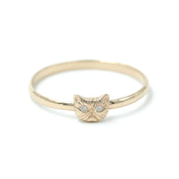 DIAMOND PETITE PERSIAN CAT RING - 14K GOLD