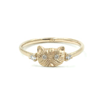 DIAMOND PONYO SUPREME PERSIAN CAT RING - 14K GOLD