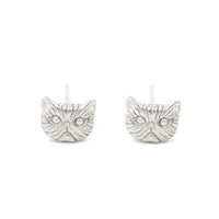 PETITE PERSIAN CAT STUDS - SILVER