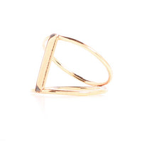 BLACK DIAMOND BAR BRIDGE RING - 14K GOLD