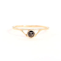 BLACK DIAMOND SUSPENSE RING - 14K GOLD