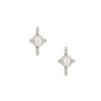 MOONAGE PEARL STUDS - SILVER