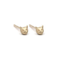 MICRO CAT STUDS - 14K GOLD