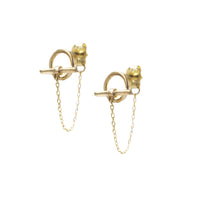 TOGGLE CHAIN EARRINGS - 14K GOLD