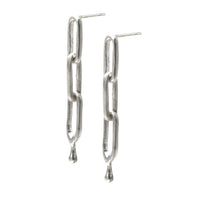 MERCURY TRIPLE LINK EARRINGS - SILVER