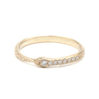DIAMOND OUROBOROS RING - 14K GOLD