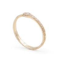 DIAMOND OUROBOROS RING - 14K GOLD