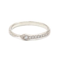 DIAMOND OUROBOROS RING - 14K WHITE GOLD