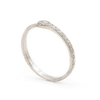 DIAMOND OUROBOROS RING - 14K WHITE GOLD