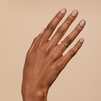 EMERALD HAND RING - 14K GOLD