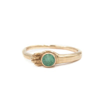 EMERALD HAND RING - 14K GOLD