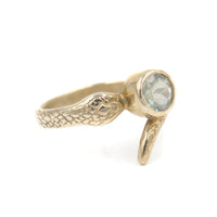 GREEN AMETHYST BIG BOA RING - 14K GOLD
