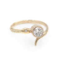 DIAMOND PETITE BOA RING - 14K GOLD