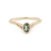 GREEN SAPPHIRE LAUREL RING - 14K GOLD