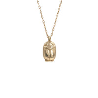 SCARAB LOCKET NECKLACE - 14K GOLD