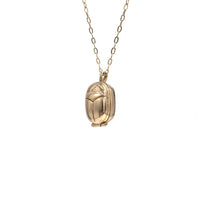 SCARAB LOCKET NECKLACE - 14K GOLD