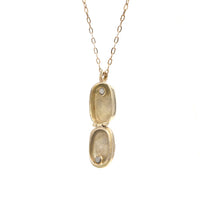 SCARAB LOCKET NECKLACE - 14K GOLD