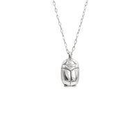 SCARAB LOCKET NECKLACE - SILVER