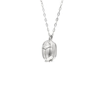 SCARAB LOCKET NECKLACE - SILVER