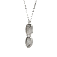 SCARAB LOCKET NECKLACE - SILVER