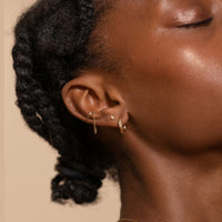 DIAMOND SLITHER HOOPS - 14K GOLD