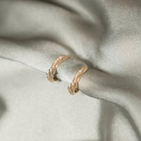 DIAMOND SLITHER HOOPS - 14K GOLD