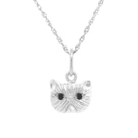 BLACK DIAMOND PONYO SUPREME PERSIAN CAT PENDANT - SILVER