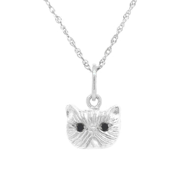 BLACK DIAMOND PONYO SUPREME PERSIAN CAT PENDANT - SILVER