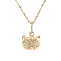 DIAMOND PONYO SUPREME PERSIAN CAT PENDANT - 14K GOLD