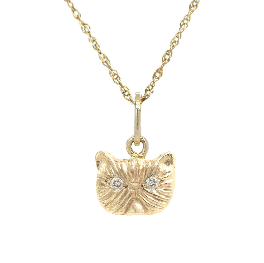 DIAMOND PONYO SUPREME PERSIAN CAT PENDANT - 14K GOLD