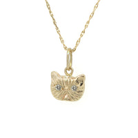 DIAMOND PONYO SUPREME PERSIAN CAT PENDANT - 14K GOLD