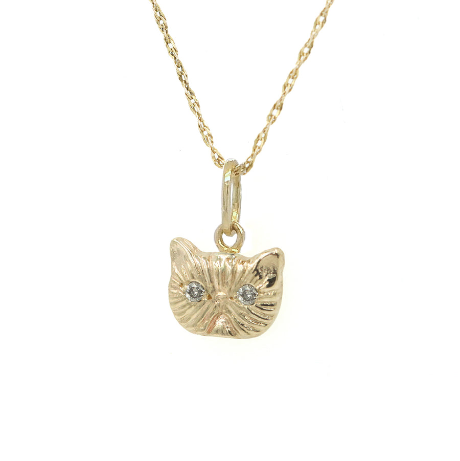 DIAMOND PONYO SUPREME PERSIAN CAT PENDANT - 14K GOLD