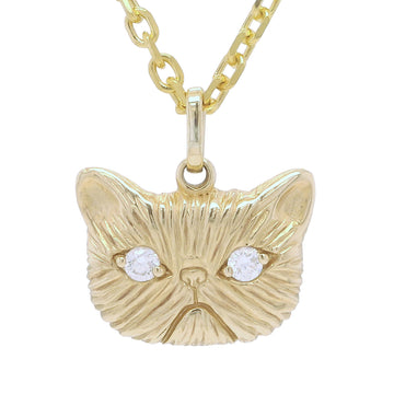 DIAMOND MEGA PONYO PERSIAN CAT PENDANT - 14K GOLD