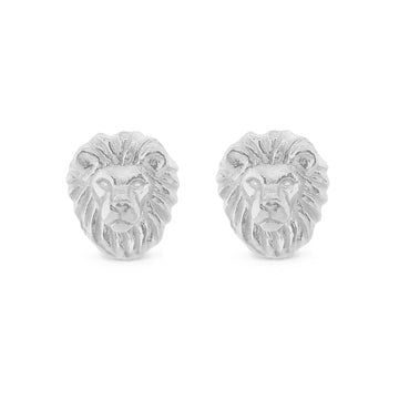 PETITE LION STUDS - SILVER