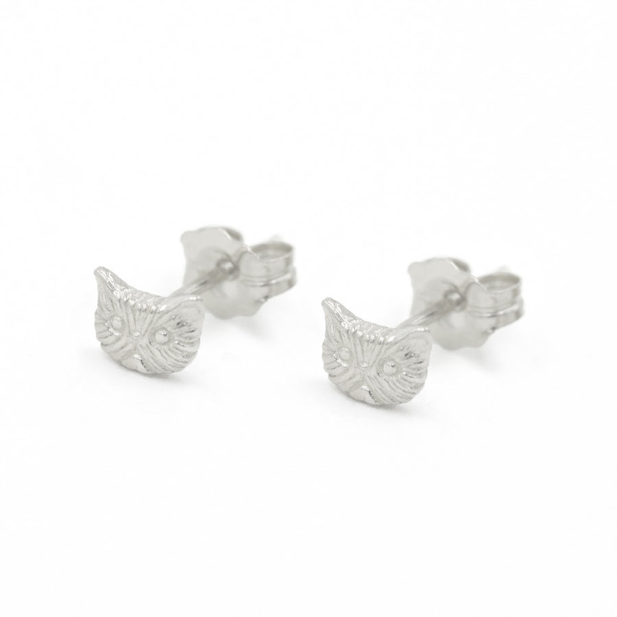 Petite Persian Cat Stud Silver