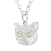 PERIDOT MEGA PONYO PERSIAN CAT PENDANT - SILVER