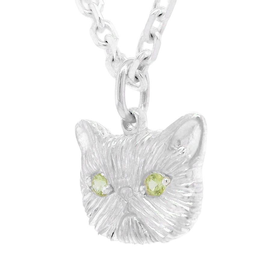 PERIDOT MEGA PONYO PERSIAN CAT PENDANT - SILVER – Collette