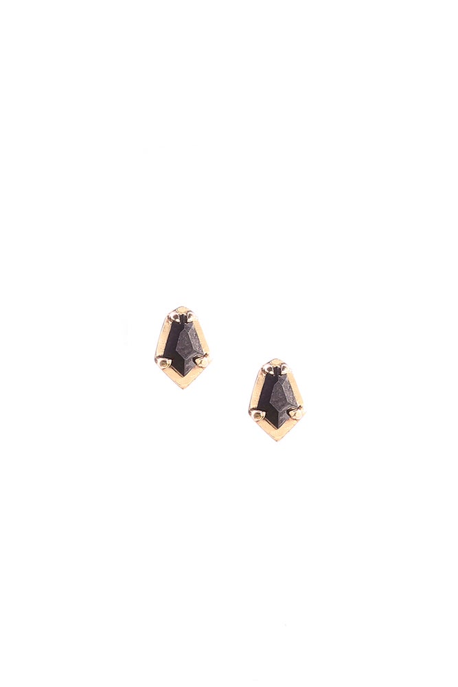 BLACK DIAMOND SCARAB STUDS