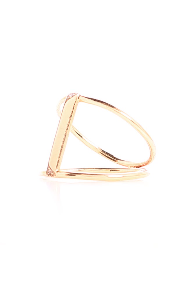 WHITE DIAMOND BAR BRIDGE RING