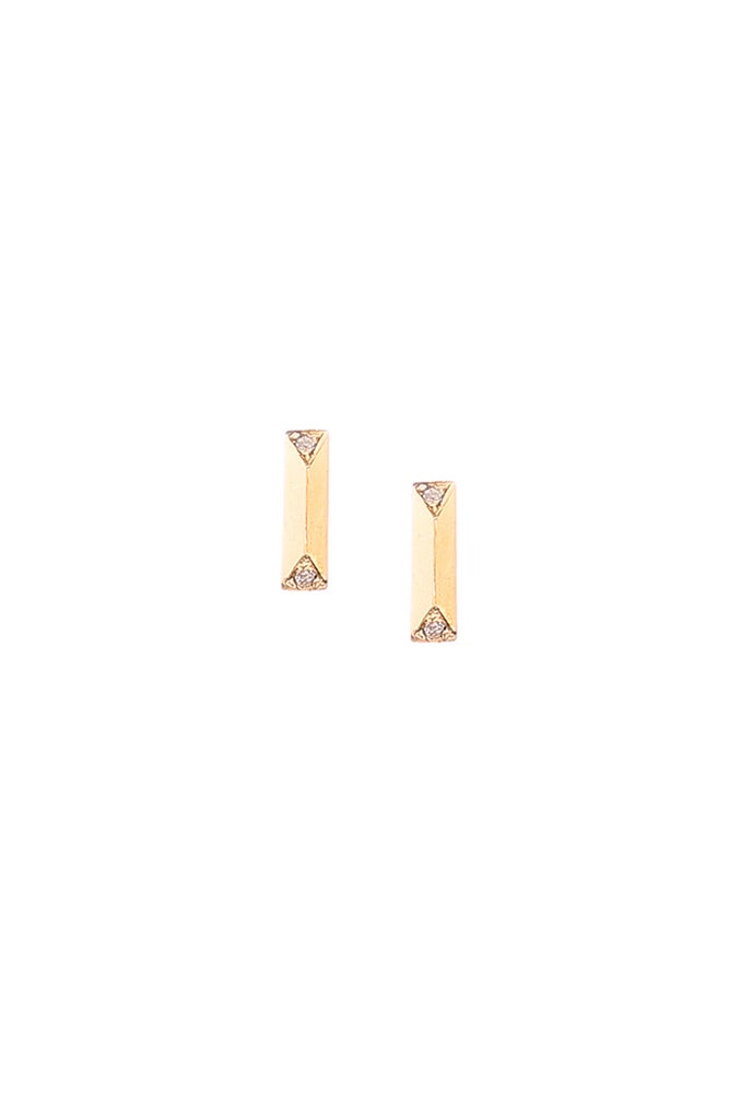 WHITE DIAMOND PRISM STUDS- SMALL