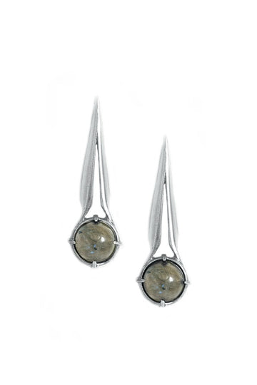 LABRADORITE BAT NAP STUDS - SILVER