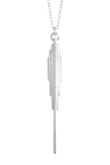 EMERALD DAGGER NECKLACE - SILVER