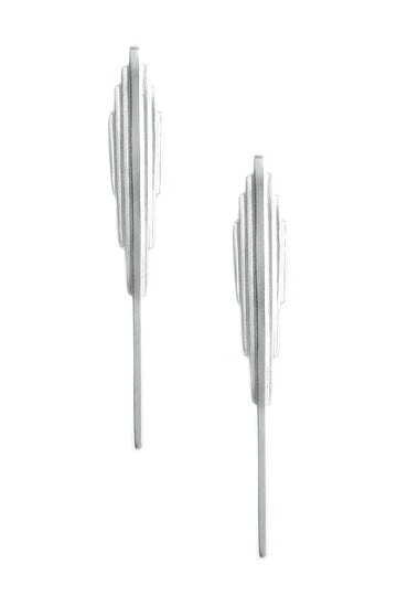 EMERALD DAGGER STUDS - SILVER