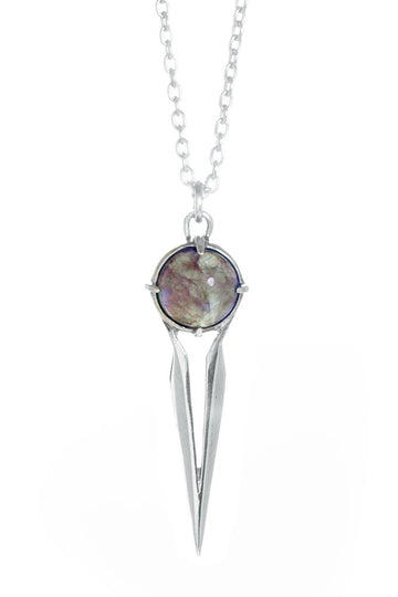 LABRADORITE FALCON NECKLACE - SILVER