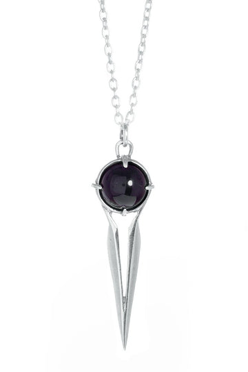 ONYX FALCON NECKLACE - SILVER